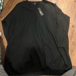 Lulus Black Oversized V neck sweater, dress, Tunic, Long sleeves, Medium/Large